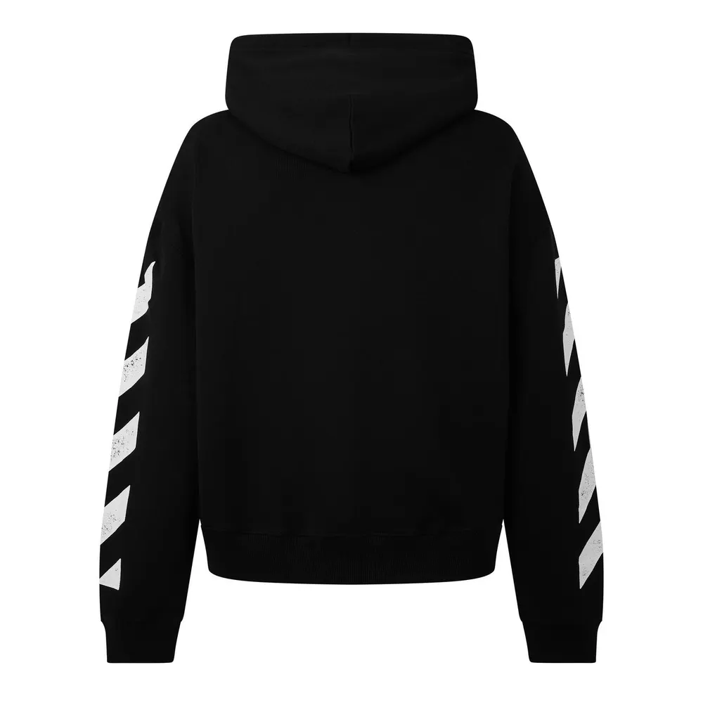 L AB Off White Men's Diag Cotton Long-Sleeve Oversized-Fit Zip Hoodie detail 2