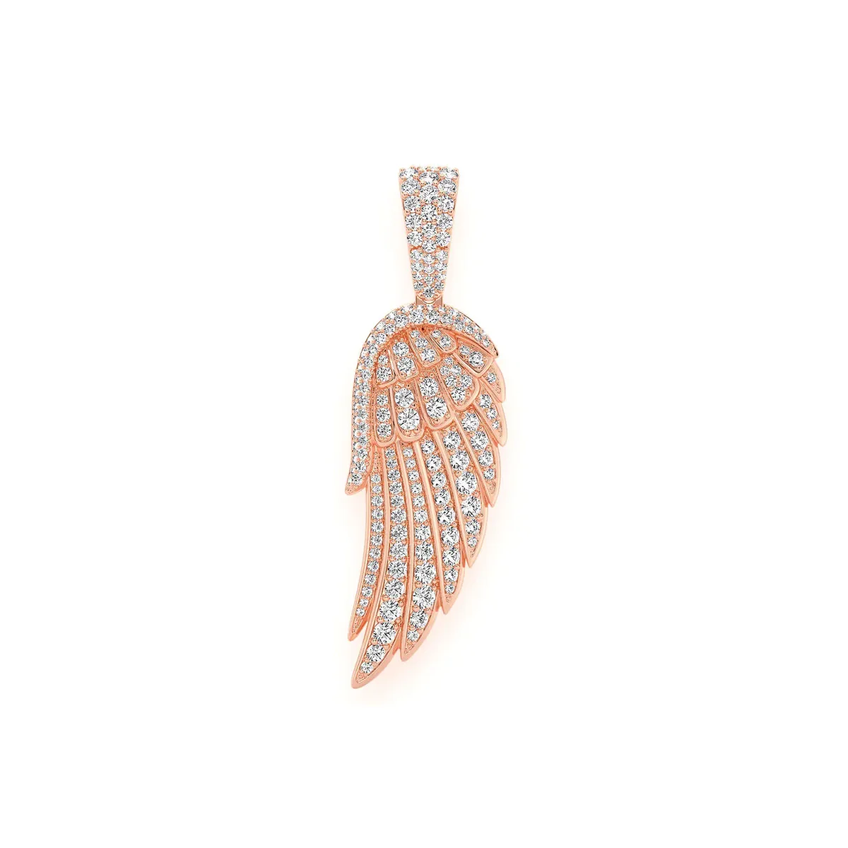 For Him Angel Wing Feather Diamond Pendant in 2.35ctw / Rose Gold – Pendant