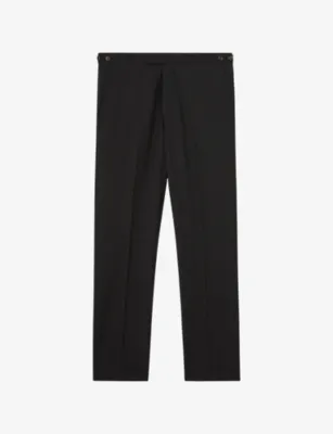 REISS Promise Slim-Fit Wool-Blend Trousers - BLACK - 38R