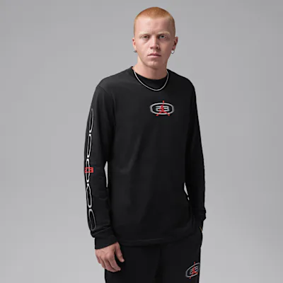 Jordan Sport Men's Dri-FIT Long-Sleeve T-Shirt - Black/University Red