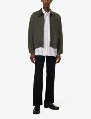 RAG & BONE Workwear Leather Collar Denim Jacket detail 2
