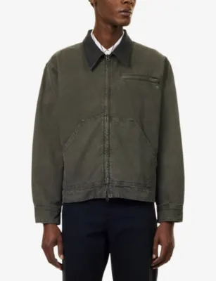 RAG & BONE Workwear Leather Collar Denim Jacket detail 3