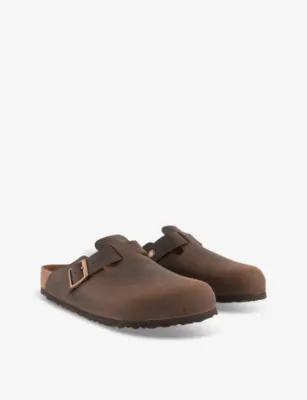BIRKENSTOCK Boston logo-embossed leather clogs - EUR 41.5 / 7.5 UK MEN detail 3