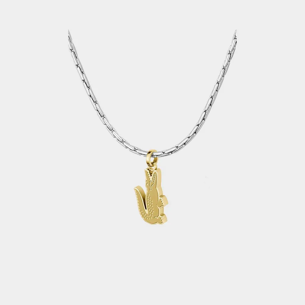 Lacoste Mens Arthor Crocodile Box Chain Necklace detail 3