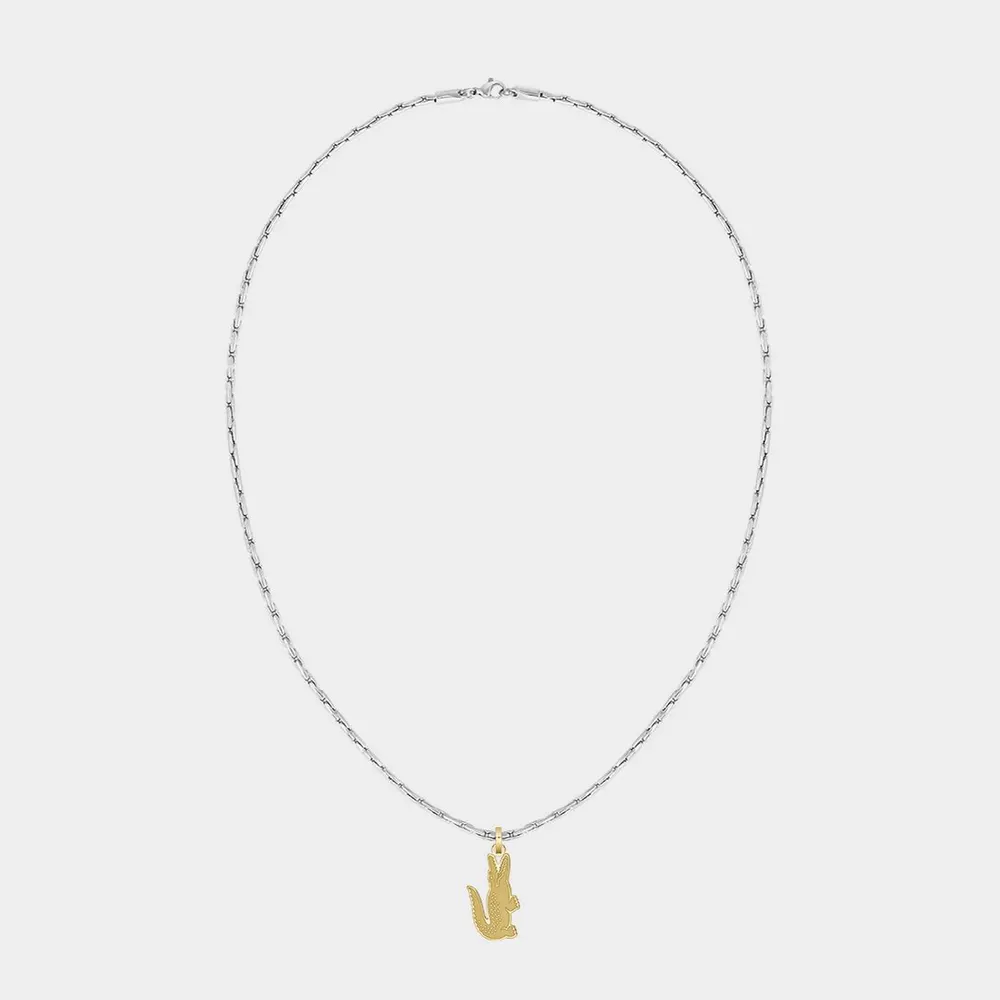 Lacoste Mens Arthor Crocodile Box Chain Necklace