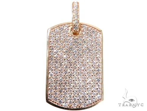 RINA - For Him CUSTOM Custom Diamond Dog Tag 64200 in Rose Gold – Pendant