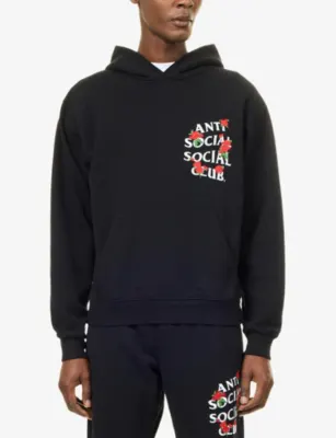 ANTI SOCIAL SOCIAL CLUB Kkotch Embroidered-Rose Cotton-Jersey Hoody detail 3