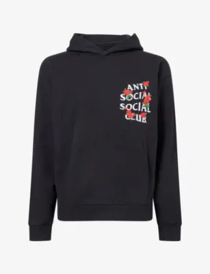 ANTI SOCIAL SOCIAL CLUB Kkotch Embroidered-Rose Cotton-Jersey Hoody