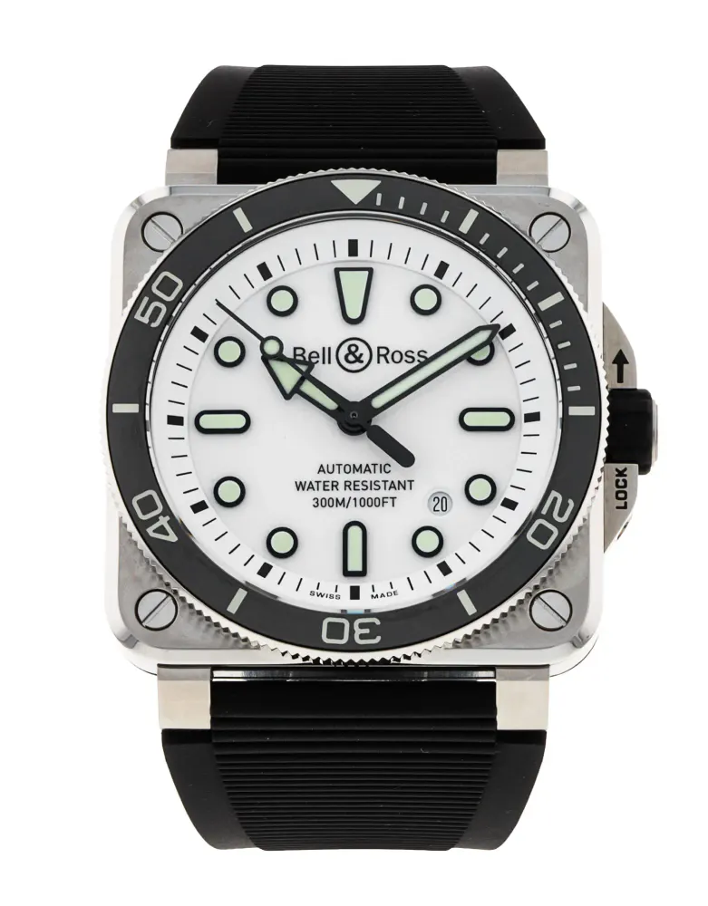 Bell and Ross BR03-92 BR0392-D-WH-ST/SRB — 2025 — Excellent in White – Pre-owned watches