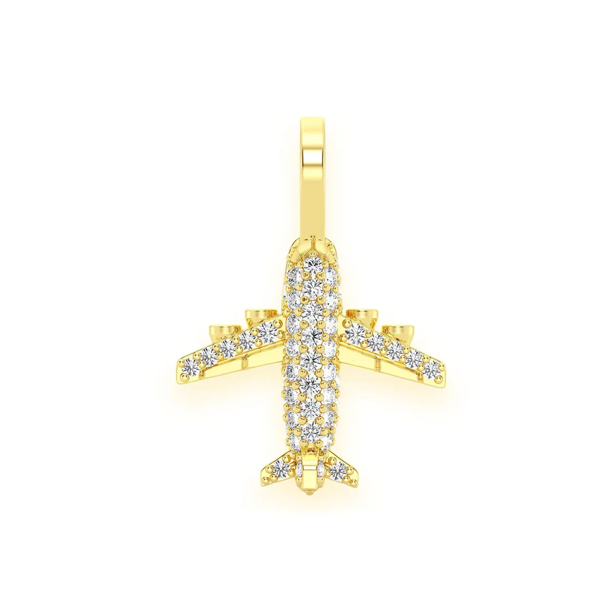 For Him Airplane Diamond Pendant in Rose Gold / Lab Grown Diamond – Pendant
