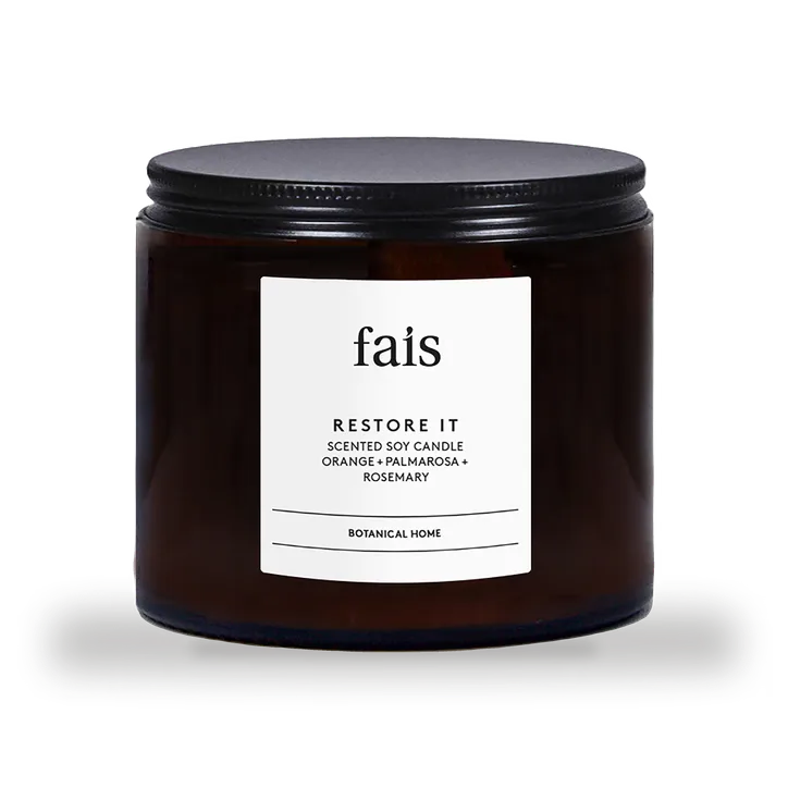 Fais Restore It Scented Soy Candle with Orange, Palmarosa & Rosemary – 440g
