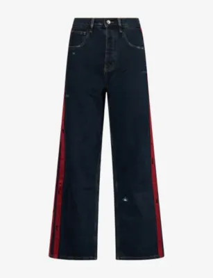 NAHMIAS Waxed Distressed Denim Jeans in BLACK – Mens | Jeans | Straight Leg