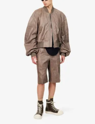 RICK OWENS Leather Work Shorts detail 2