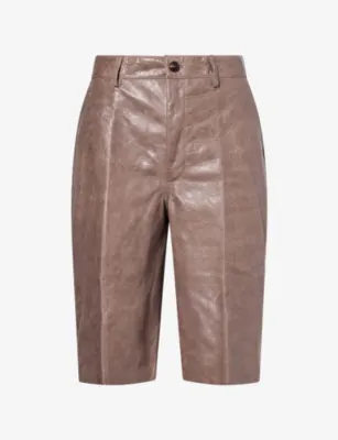 RICK OWENS Leather Work Shorts