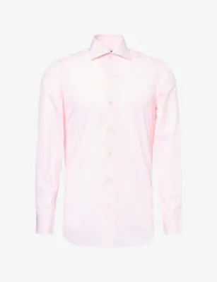 FINAMORE Napoli Striped Long-Sleeve Cotton Shirt - 15.75 in PINK STRIPE – Mens | Shirts | Casual Shirts | Long-sleeved