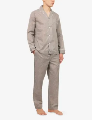 DEREK ROSE Geo Pattern Cotton Pyjama Set detail 2