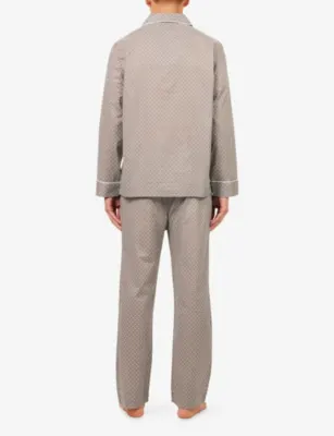 DEREK ROSE Geo Pattern Cotton Pyjama Set detail 3