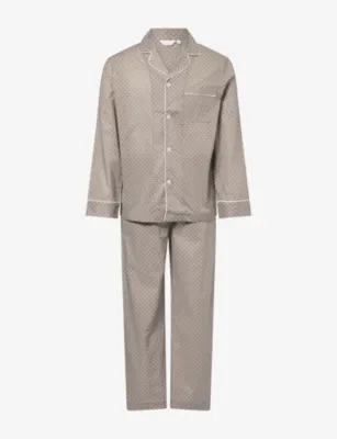 DEREK ROSE Geo Pattern Cotton Pyjama Set