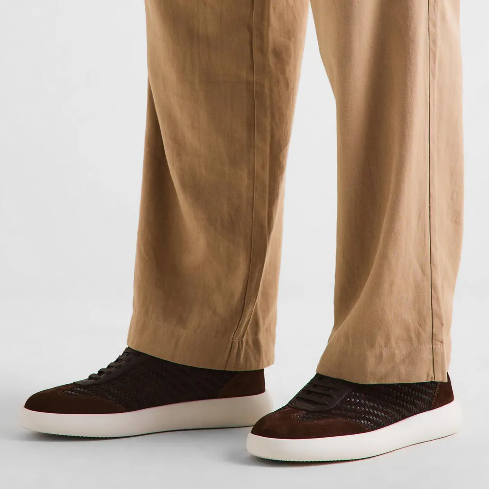 Brioni Men's Olympia Sneakers Low-Top Trainers in Maghogany, additional product view 3