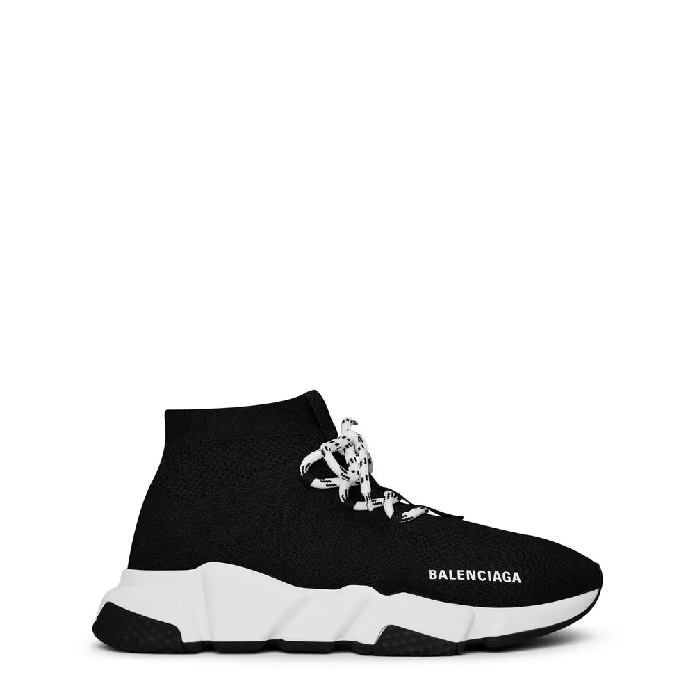 Balenciaga Speed Lace Trainers in Black/White – Footwear