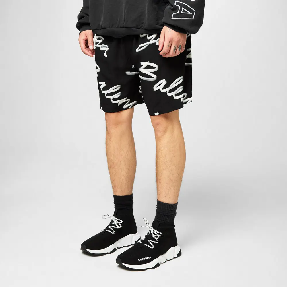 Balenciaga Speed Lace Trainers in Black/White, additional product view 2
