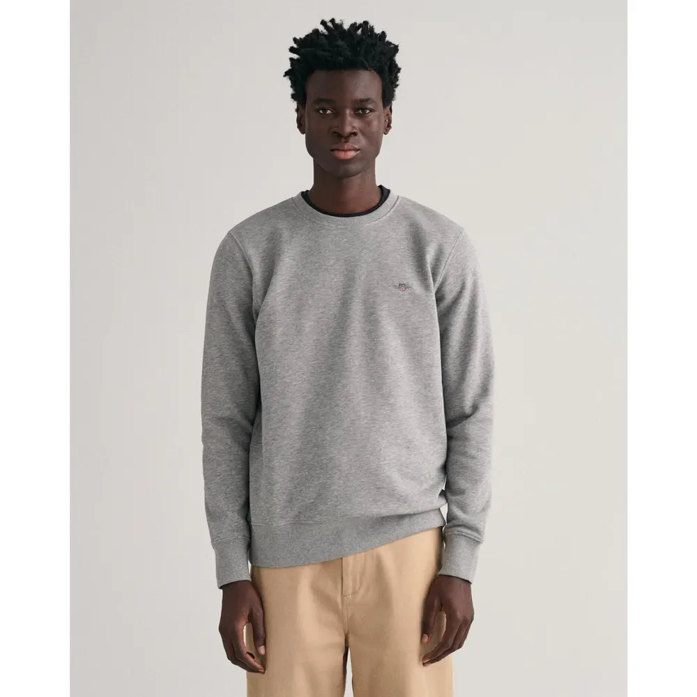 Gant Shield Crew Neck Sweatshirt in Grey 093, additional product view 2