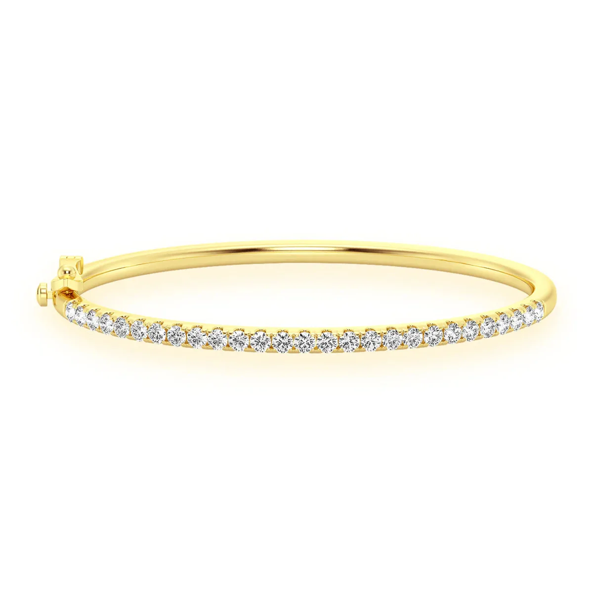 For Him Scallop Diamond Bangle in 5pt / 1.00ctw / Yellow Gold / Medium – Bracelet