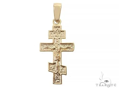 RINA - For Him FACTORY 14k Yellow Gold Asymmetrical Cross Pendant 65096 in Yellow Gold – Pendant
