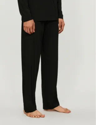 DEREK ROSE Basel stretch-modal trousers - BLACK