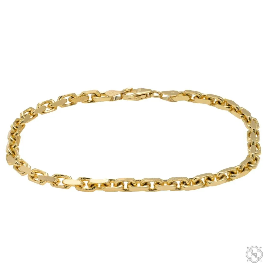 JALGAS - SKYLINE JEWELRY 14k Yellow Gold Solid Anchor Link Diamond Cut Bracelet 3.7mm 8.25 inches 70255 in Yellow – Bracelet