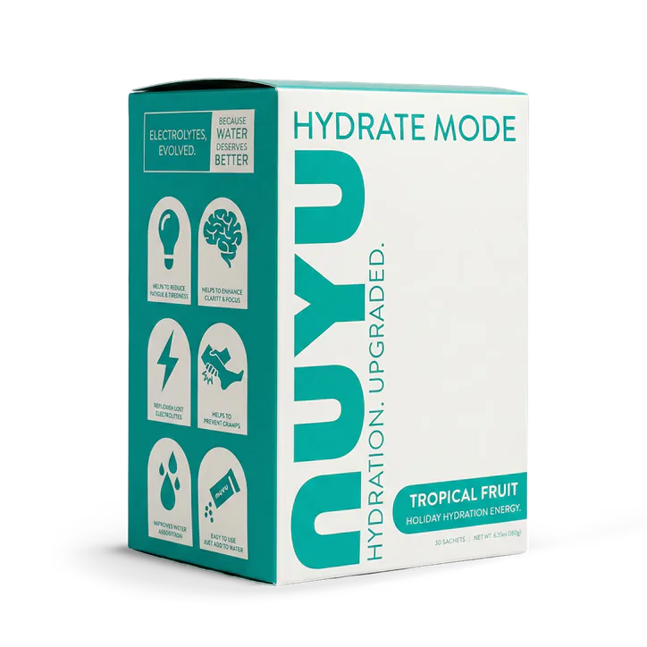 NUYU Hydrate Mode Tropical Fruits Electrolytes 30 Sachets