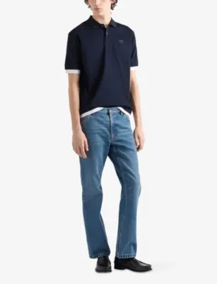 PRADA Logo-Embroidered Cotton Polo Shirt detail 2