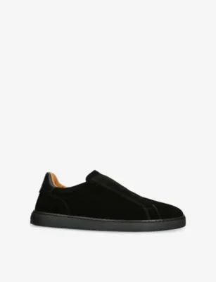 MAGNANNI Cowes Laceless Suede Trainers - EUR 42.5 / 8.5 UK MEN in BLACK – Mens | Trainers | Slip on trainers