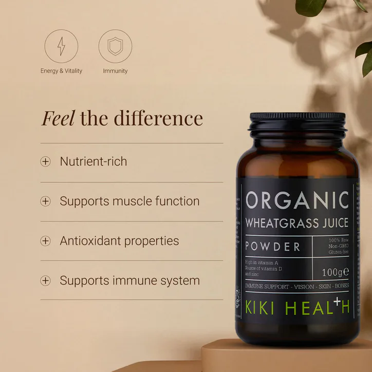 KIKI HEALTH Organic Wheatgrass Juice Powder - 100g, additional product view 2