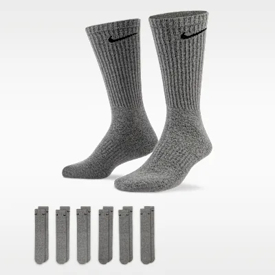 Nike Everyday Cushioned Training Crew Socks (6 Pairs) - Carbon Heather/Black in Carbon Heather/Black – Nike men's and unisex