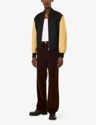 JW ANDERSON Contrast Colour-Block Silk and Satin Bomber Jacket detail 2