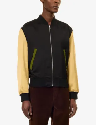 JW ANDERSON Contrast Colour-Block Silk and Satin Bomber Jacket detail 3