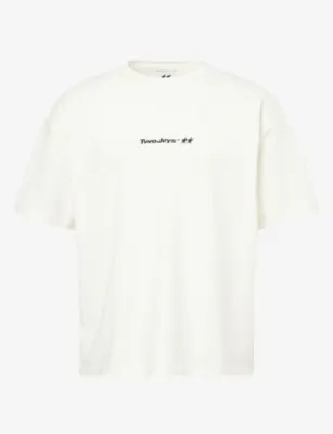 TWOJEYS Icon Logo-Print Cotton T-Shirt in WHITE – Mens | Tops & t-shirts | T-Shirts | Printed T-Shirts