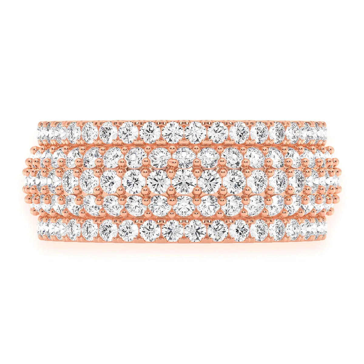 For Him Scallop Band Ring in Rose Gold / Natural Diamond – Ring