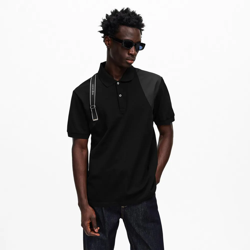 Alexander McQueen Men's Alex Harness Short Sleeve Polo Shirt detail 3