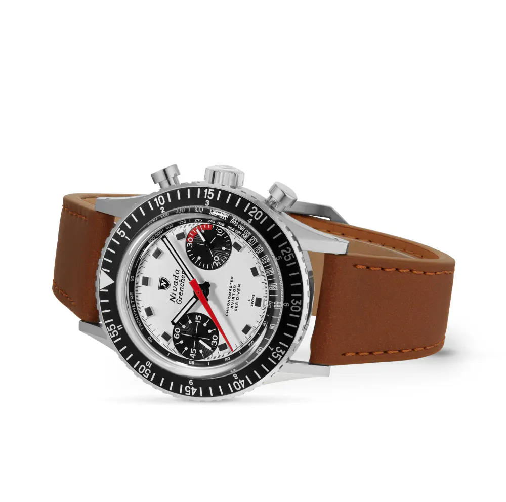 Nivada Grenchen Chronomaster 38mm Mens Watch White in White, additional product view 2