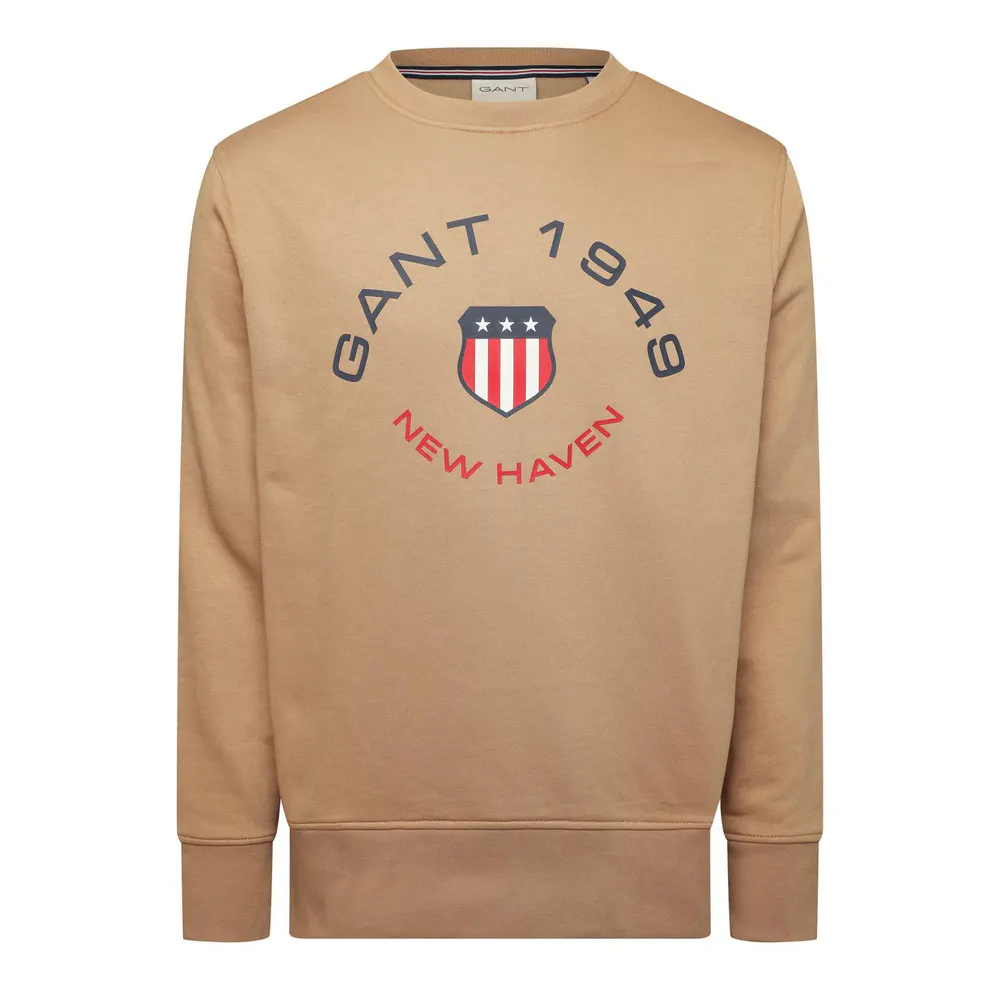 Gant Men's Graphic Crew-Neck Sweatshirt in CARAMEL BEIGE – Clothing