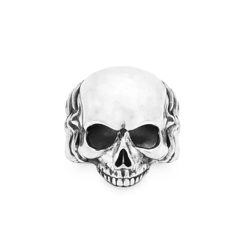 MARYAM - For Him SILVER Gothic Silver Skull Ring 71132 in 7 / Antique – Ring