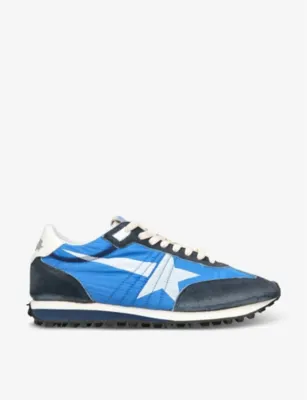 GOLDEN GOOSE Men's Marathon Runner suede and mesh low-top trainers - EUR 40 / 6 UK MEN in BLUE OTHER – Mens | Trainers | Lace up trainers