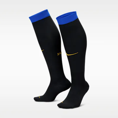 Nike Inter Milan VaporFast Home Nike Dri-FIT ADV Football Knee-High Socks - Black/Lyon Blue/University Gold