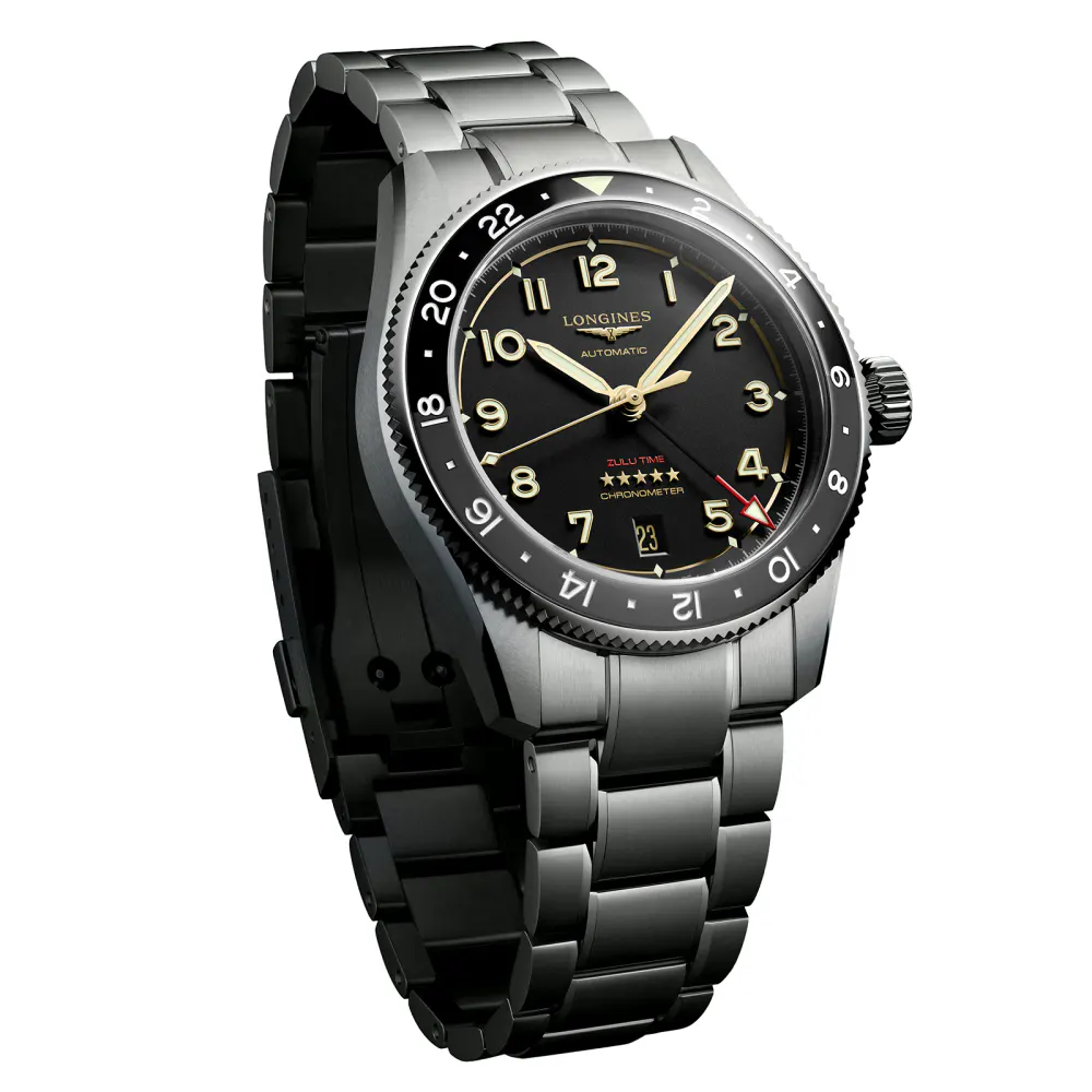 Longines Spirit Zulu Time 39mm Mens Watch Black detail 2