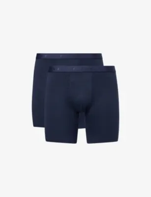 FALKE Daily Comfort Long-Leg Pack of Two Stretch-Cotton Boxer Briefs