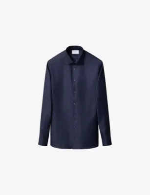 ETON Houndstooth Slim-Fit Fine-Twill Shirt - Navy blue - 13.75 detail 2