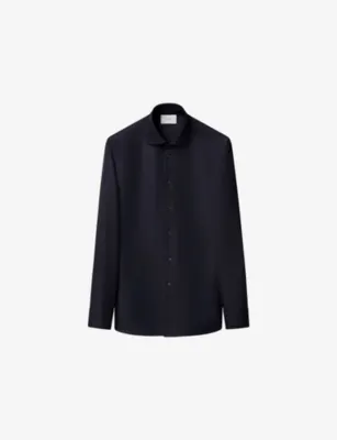 ETON Houndstooth Slim-Fit Fine-Twill Shirt - Navy blue - 13.75