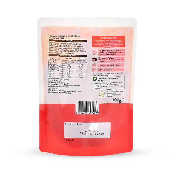 For Him Tomato, Bean & Herb Soup 300g detail 2
